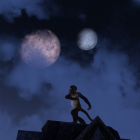 Monkey dance under moons