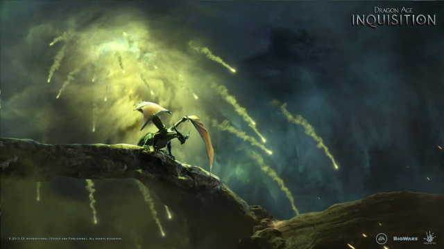 Dragon Age: Inquisition, скриншот, дракон смотрит фейерверки?