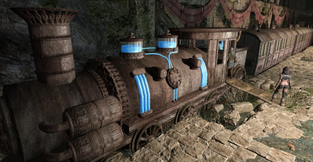 Enderal. Поезд, на котором можно в игре покататься.