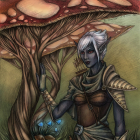 Elf And A tree-fungus