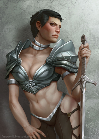 Cassandra Pentaghast in fantasy armor