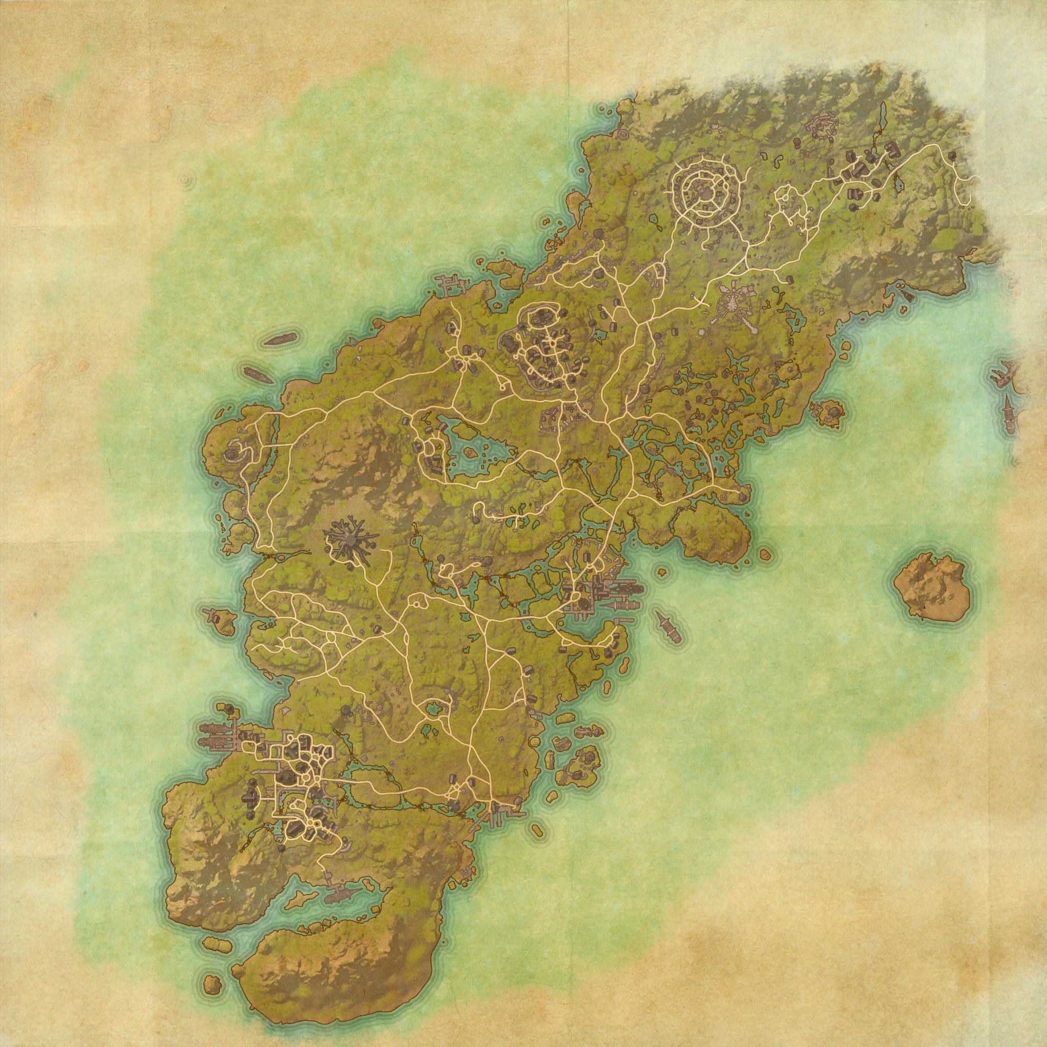 Карта региона Гленумбра в Хай Роке из Elder Scrolls Online.