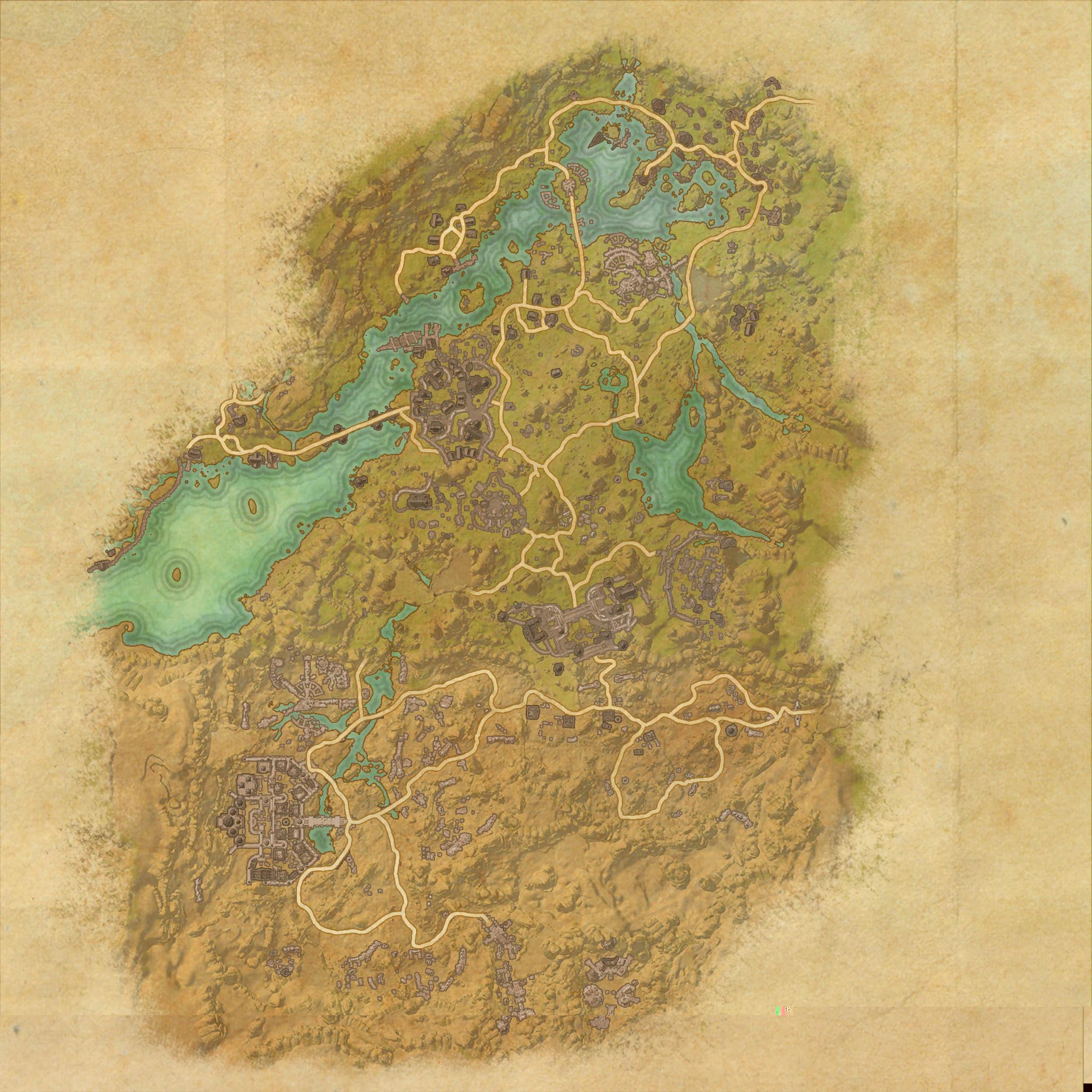 Карта региона Бангкорай в Хаммерфелле из Elder Scrolls Online.